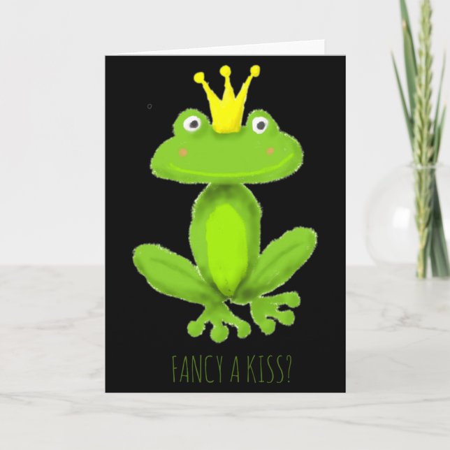 Carte Fancy A Kiss Frog Prince Cartoon Valentiness Day T (Devant)