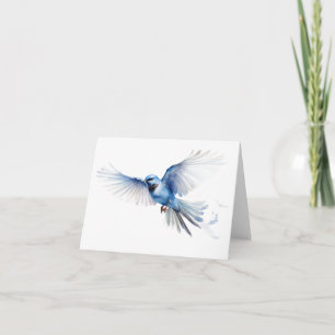 Carte Fancy Blue Bird Vol BLANC