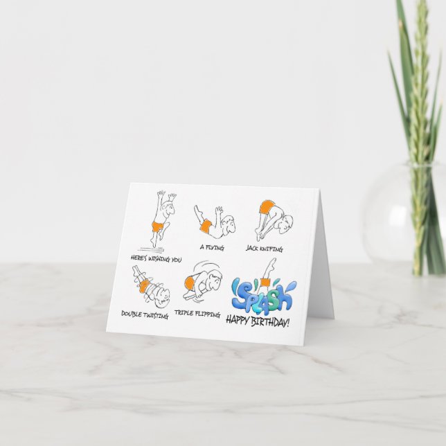 Carte Fancy Diver Birthday Note Card (Devant)