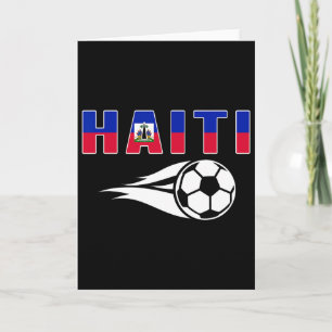 Carte Fans de foot haïtiens fiers maillot drapeau haïtie