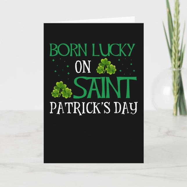 Carte Fantaisie d'anniversaire le jour de la Saint Patri (Devant)