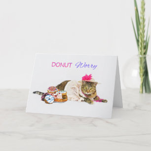 Carte Fantaisie de Kitty de beignet et anniversaire doux