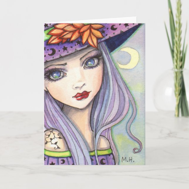 Carte Fantaisie de sorcière violette Art (Devant)