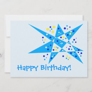 Carte Fantaisie Star et Dots Abstrait Joyeux anniversair