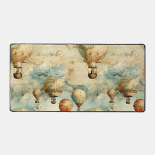 Carte fantaisiste de ballons à air chaud colorés
