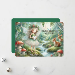 Carte fantaisiste de forêt féerique d'amour sans m