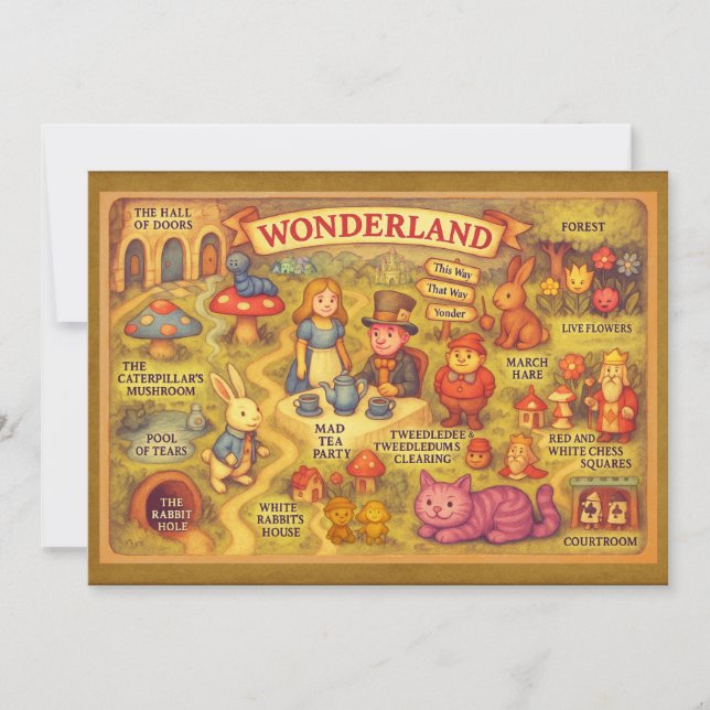 Carte Fantaisiste des Aventures d'Alice au Pays de (Devant)