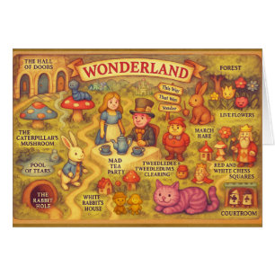 Carte Fantaisiste des Aventures d'Alice au Pays de