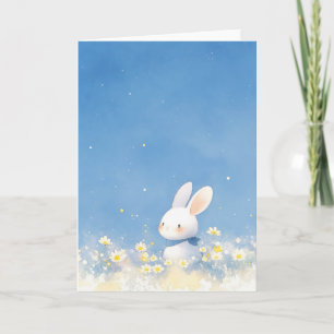 Carte Fantasie Florale de Lapin