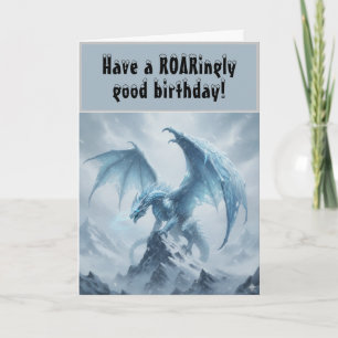 Carte Fantastique anniversaire du dragon de glace épique