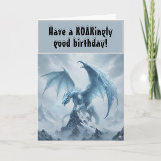 Carte Fantastique anniversaire du dragon de glace épique