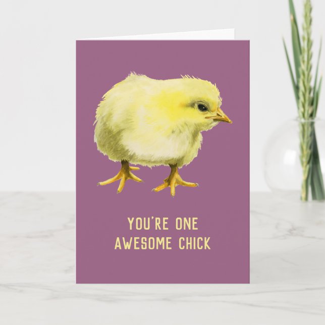 Carte Fantastique Chick Funny Bébé Poulet Anniversaire (Devant)