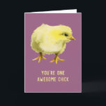 Carte Fantastique Chick Funny Bébé Poulet Anniversaire<br><div class="desc">C'est un tableau aquarelle d'un poussin moelleux. Il est écrit "Vous êtes une fille géniale" sur le devant de la carte. Carte d'anniversaire parfaite pour la dame de votre vie,  que ce soit votre femme,  votre mère,  votre soeur,  votre petite amie ou votre amie !</div>