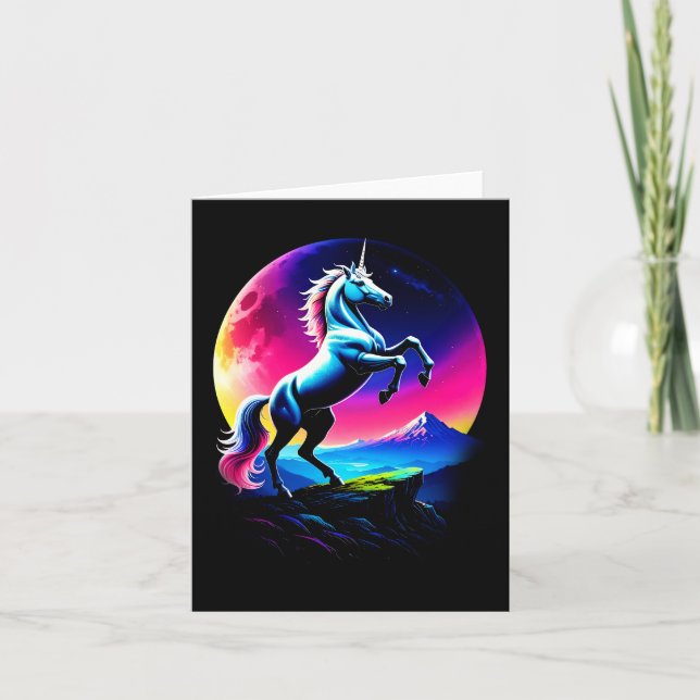 Carte Fantastique couleur unicorne sauvage (Devant)
