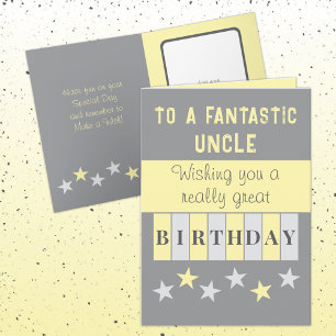 Carte Fantastique oncle gris jaune anniversaire