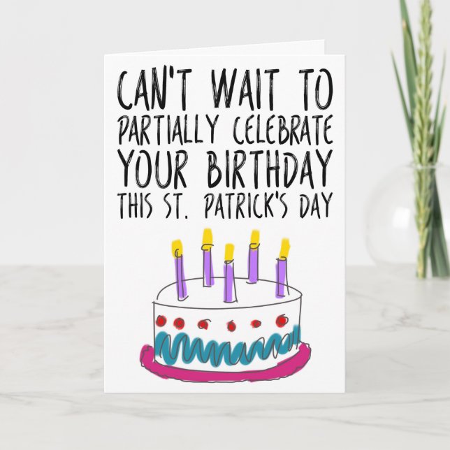Carte Fantastique Saint Patrick's Day Anniversaire (Devant)