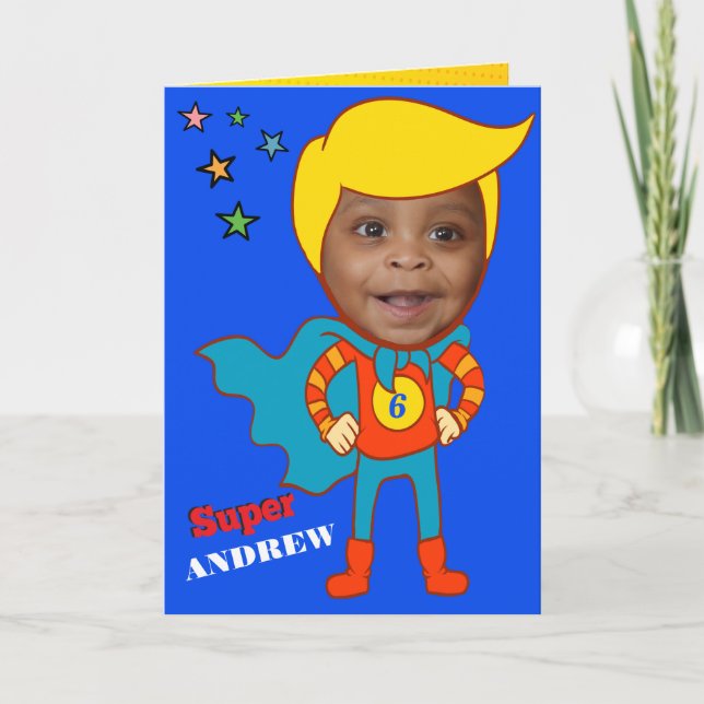 Carte Fantastique Superhero Comédie Birthday Kid Card (Devant)