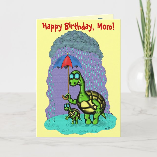 Carte Fantastique tortue mignonne Joyeux anniversaire, c (Devant)