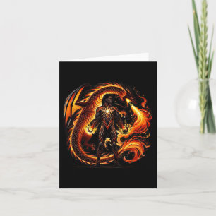 Carte Fantasy Dragon Afro-Américain Homme Noir Superhéro