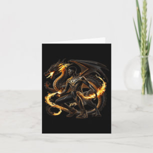 Carte Fantasy Dragon Afro-Américain Homme Noir Superhéro