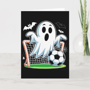 Carte Fantôme Boo Jouant au Football Drôle de Football d