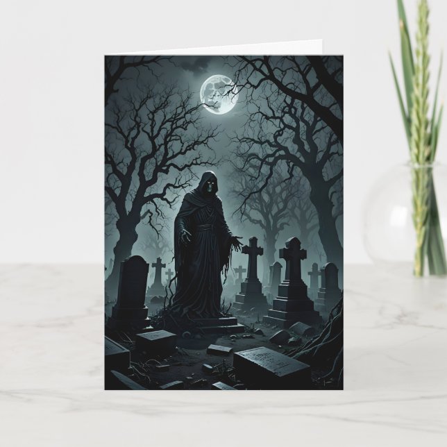 Carte Fantôme dans la Nuit d'Halloween du Cimetière (Devant)