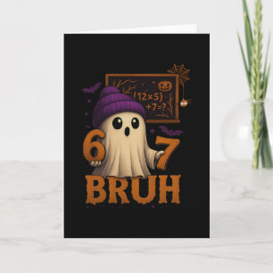 Carte Fantôme de maths drôle 67 Bruh Halloween Mème Prof
