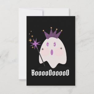 Carte Fantôme d'Halloween Princesse Élégante Boooooooo