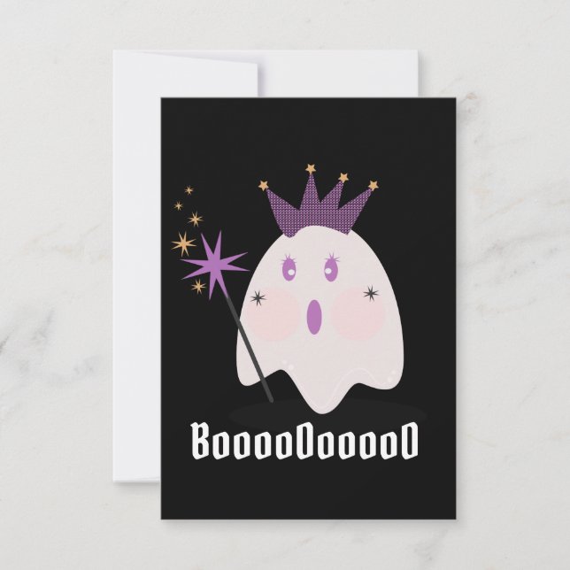 Carte Fantôme d'Halloween Princesse Élégante Boooooooo (Devant)