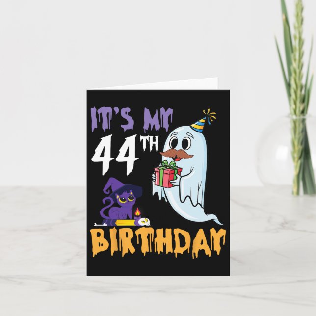 Carte Fantôme drôle C'est ma fête d'Halloween de 44e ann (Devant)
