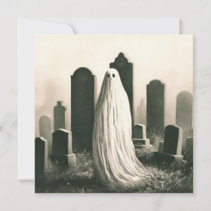 Carte Fantôme effrayant dans le cimetière Horreur gothiq