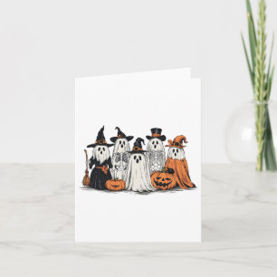 Carte Fantôme et amis en costumes saison automnale Hallo