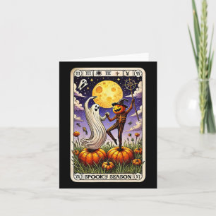 Carte Fantôme Et Squelette Danser Drôle Halloween Tarot