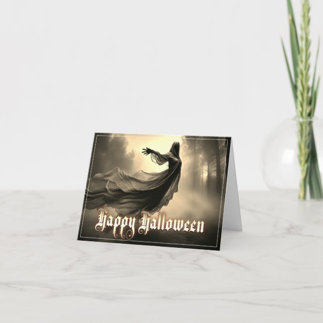 Carte Fantôme Féminin Noir dans un Paysage Infernale - H (Devant)