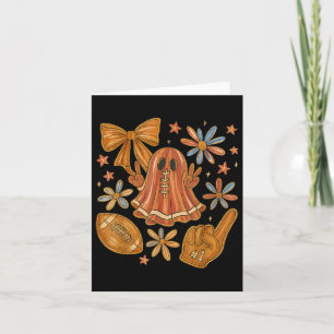 Carte Fantôme Football Automne Floral Coquette Arc Hallo