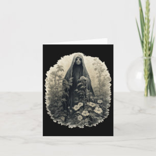 Carte Fantôme gothique dans la forêt Floral vintage fant