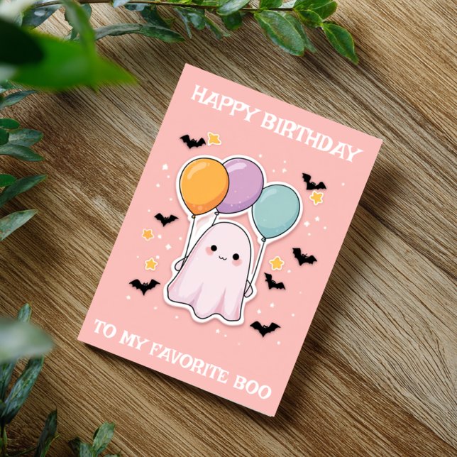 Carte Fantôme Mon Anniversaire Halloween préféré de Boo (Créateur téléchargé)