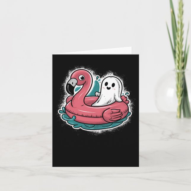 Carte Fantôme Sur Une Piscine Drôle Été Éffrayant Été Ha (Devant)