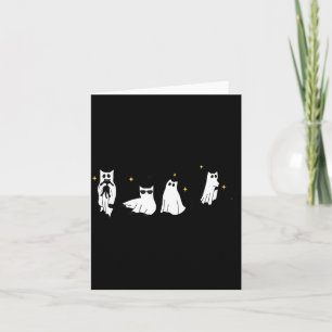 Carte Fantôme tenant un chat noir Funny Halloween amateu
