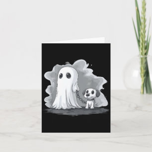 Carte Fantôme tenant un chiot Costume drôle d'Halloween