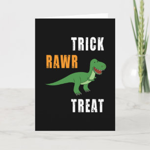 Carte Farce Rugir Traiter Mignon Halloween Tyrannosaurus