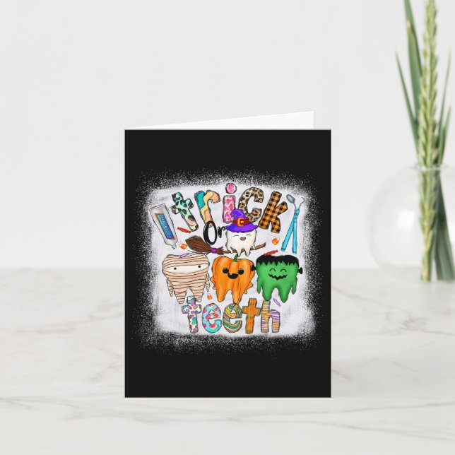 Carte Farceur Trick Or Teeth Dentiste Istantané Hallowee (Devant)
