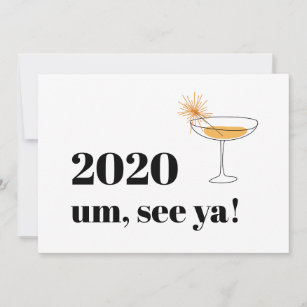 Carte Farewell 2020 Modern Font Cocktail