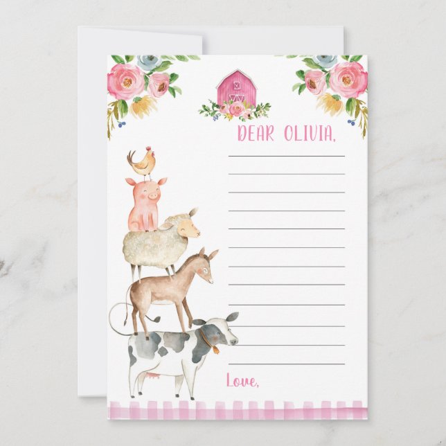 Carte Farm Birthday Girl Barnyard Time Capsule Card (Devant)