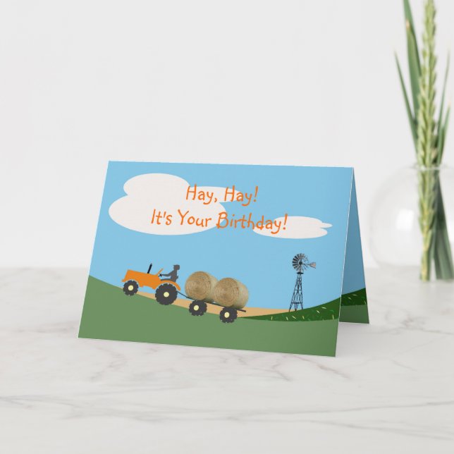 Carte Farmer on Tractor Birthday Card (Devant)