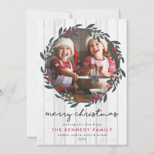 Carte Farmhouse Christmas Wreath