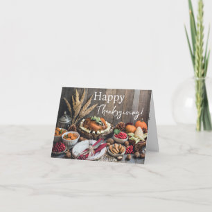 Carte Farmhouse Rustic Thanksgiving Grey Card
