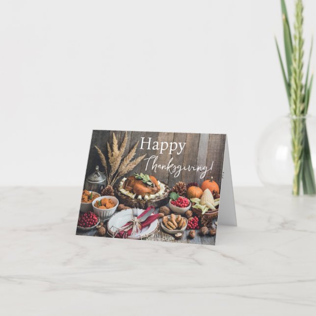 Carte Farmhouse Rustic Thanksgiving Grey Card (Devant)