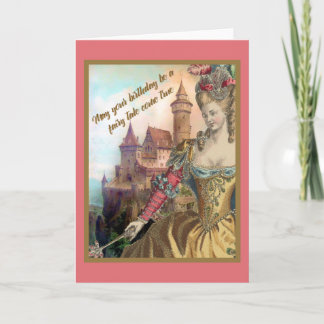 Carte Fashion et Château Vintage français Anniversaire