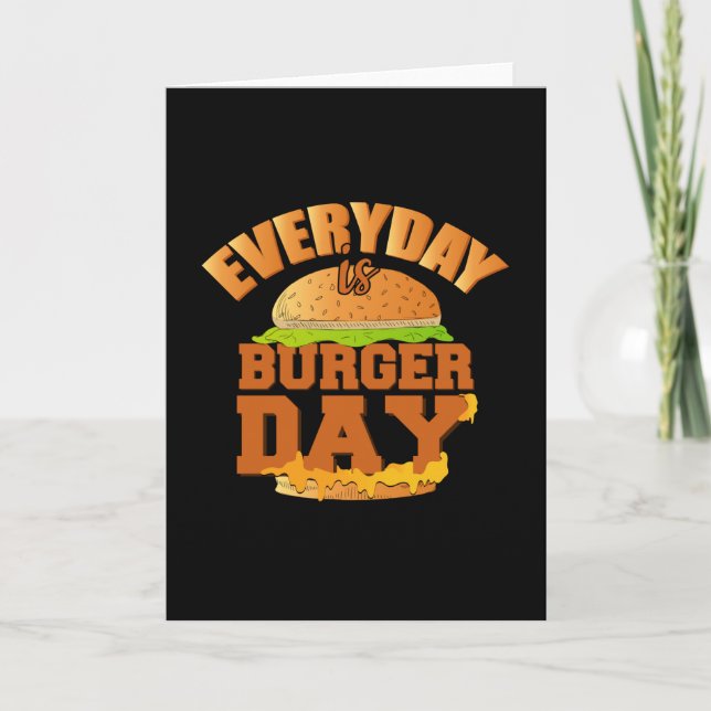 Carte Fast Food Burger Cheese Funny Eat Foodie Gift Idea (Devant)